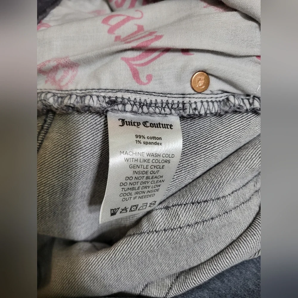 💕Juicy Couture Womens Venice Grey Marble Wash Straight Leg Jeans Size 18w‎ New